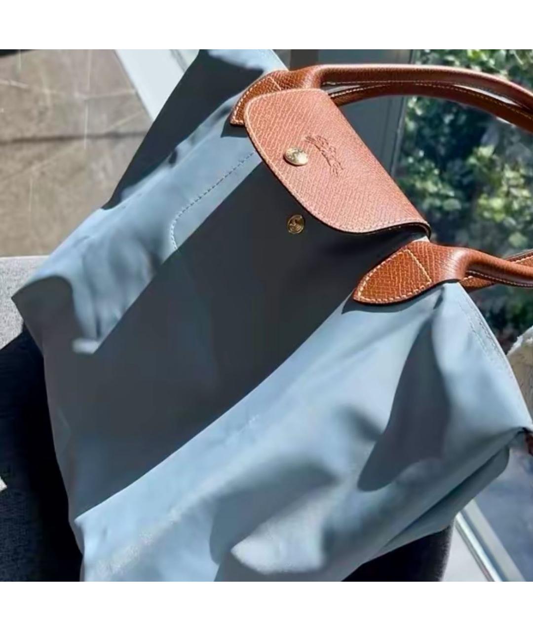 LONGCHAMP Голубая тканевая сумка тоут, фото 8
