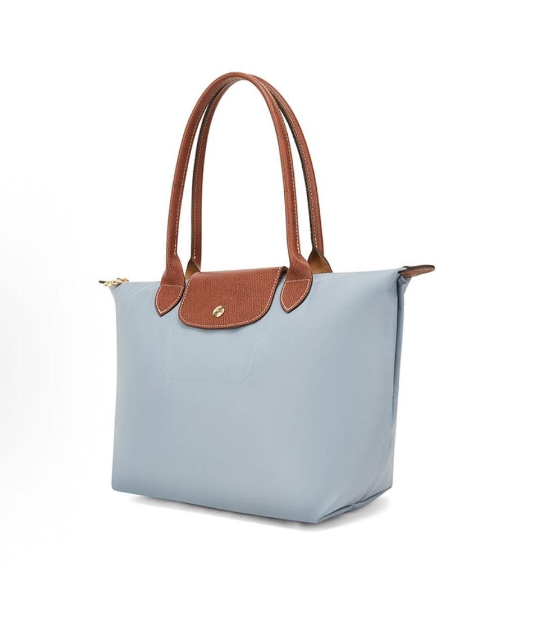 LONGCHAMP Голубая тканевая сумка тоут, фото 2