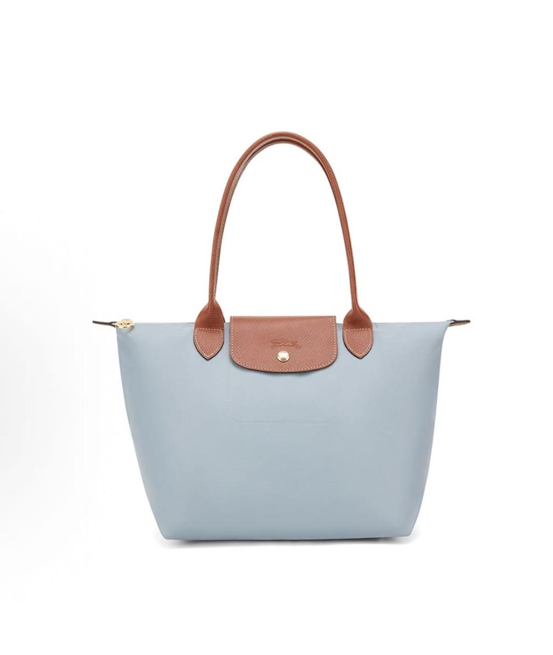 LONGCHAMP Голубая тканевая сумка тоут, фото 9