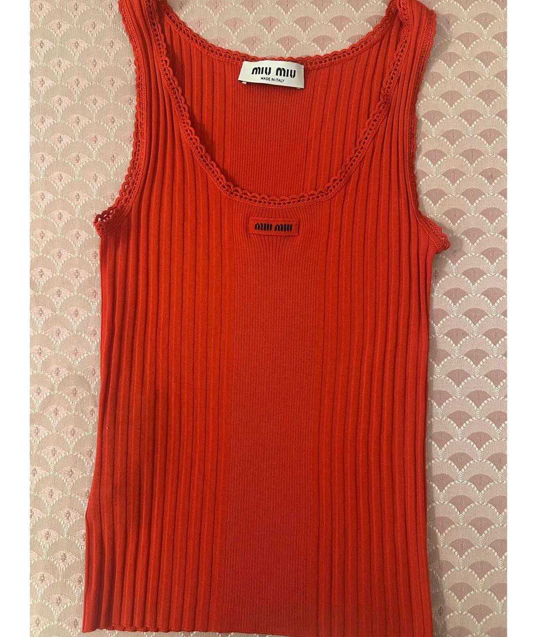 MIU MIU Красная шерстяная майка, фото 9
