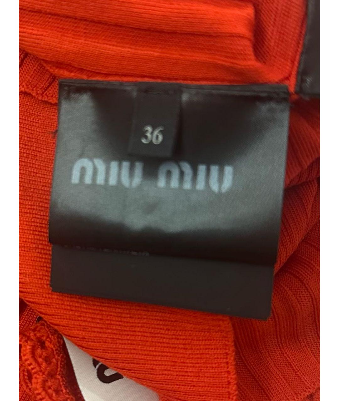 MIU MIU Красная шерстяная майка, фото 5