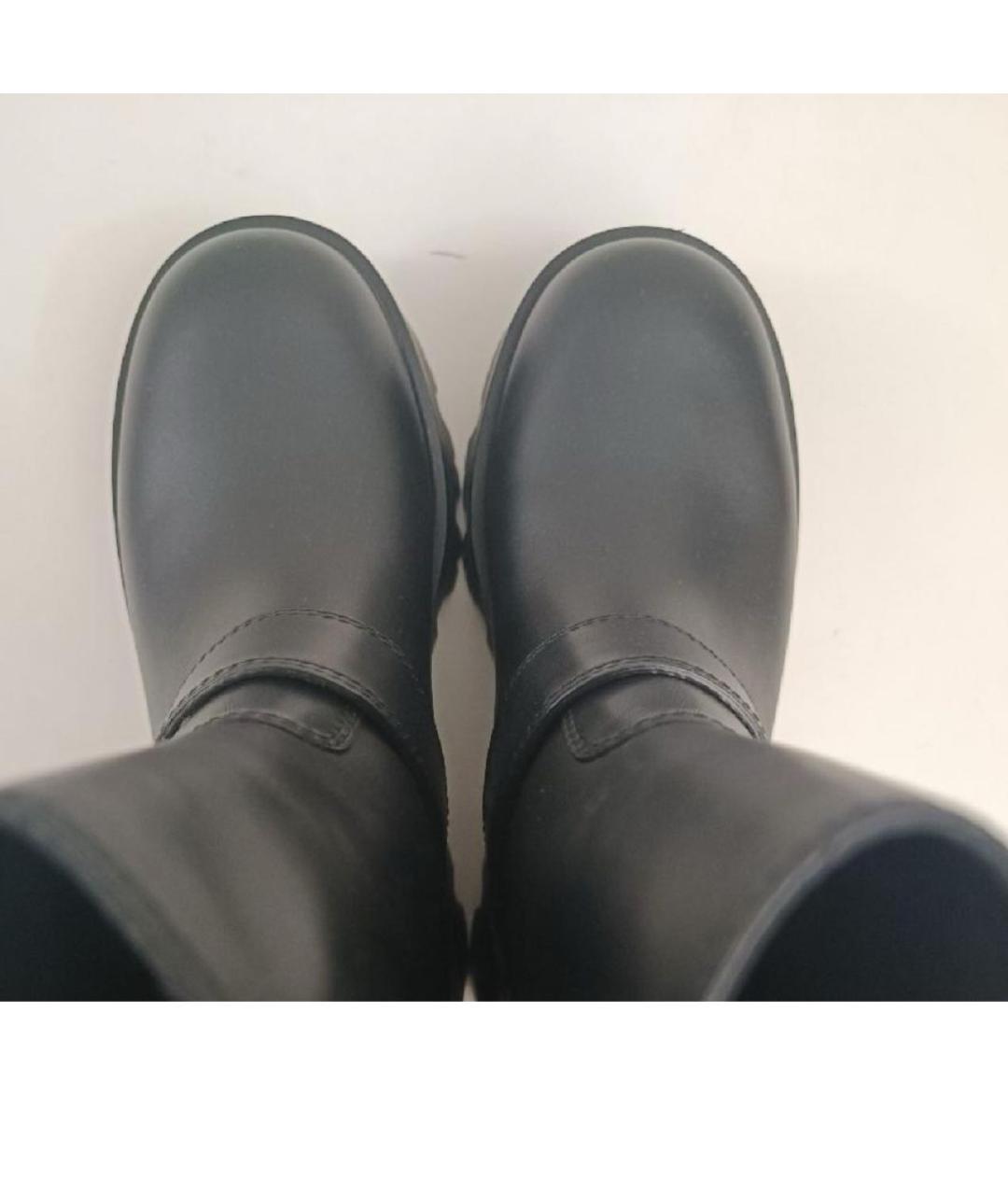 PRADA Черные кожаные полусапоги, фото 3