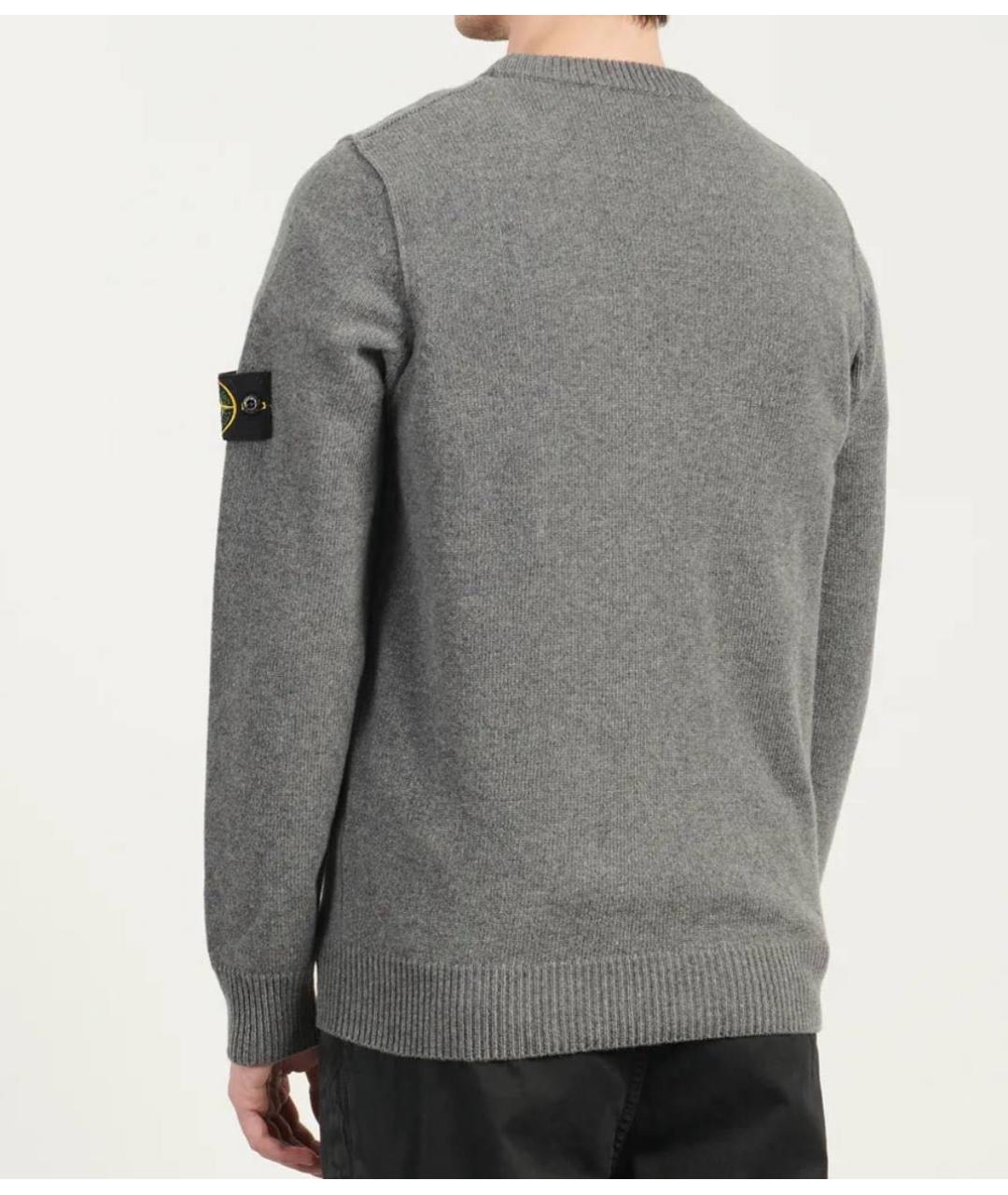 STONE ISLAND Серый шерстяной джемпер / свитер, фото 2