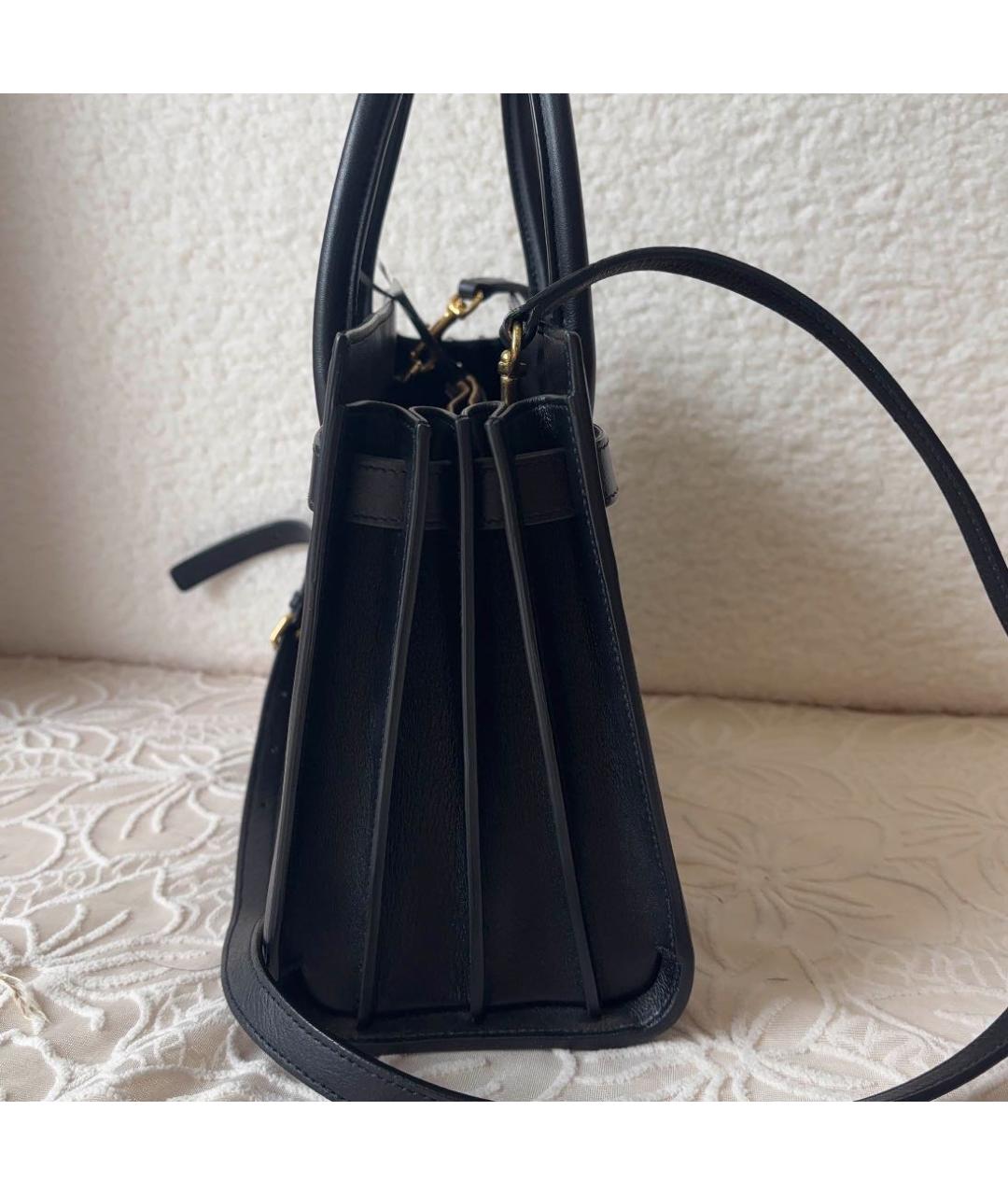 SAINT LAURENT Черная кожаная сумка через плечо, фото 8