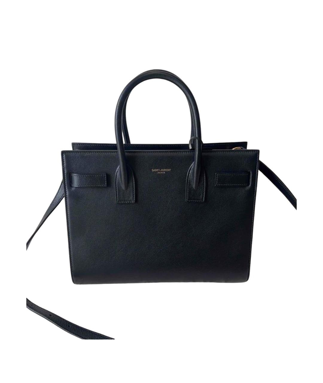 SAINT LAURENT Черная кожаная сумка через плечо, фото 1