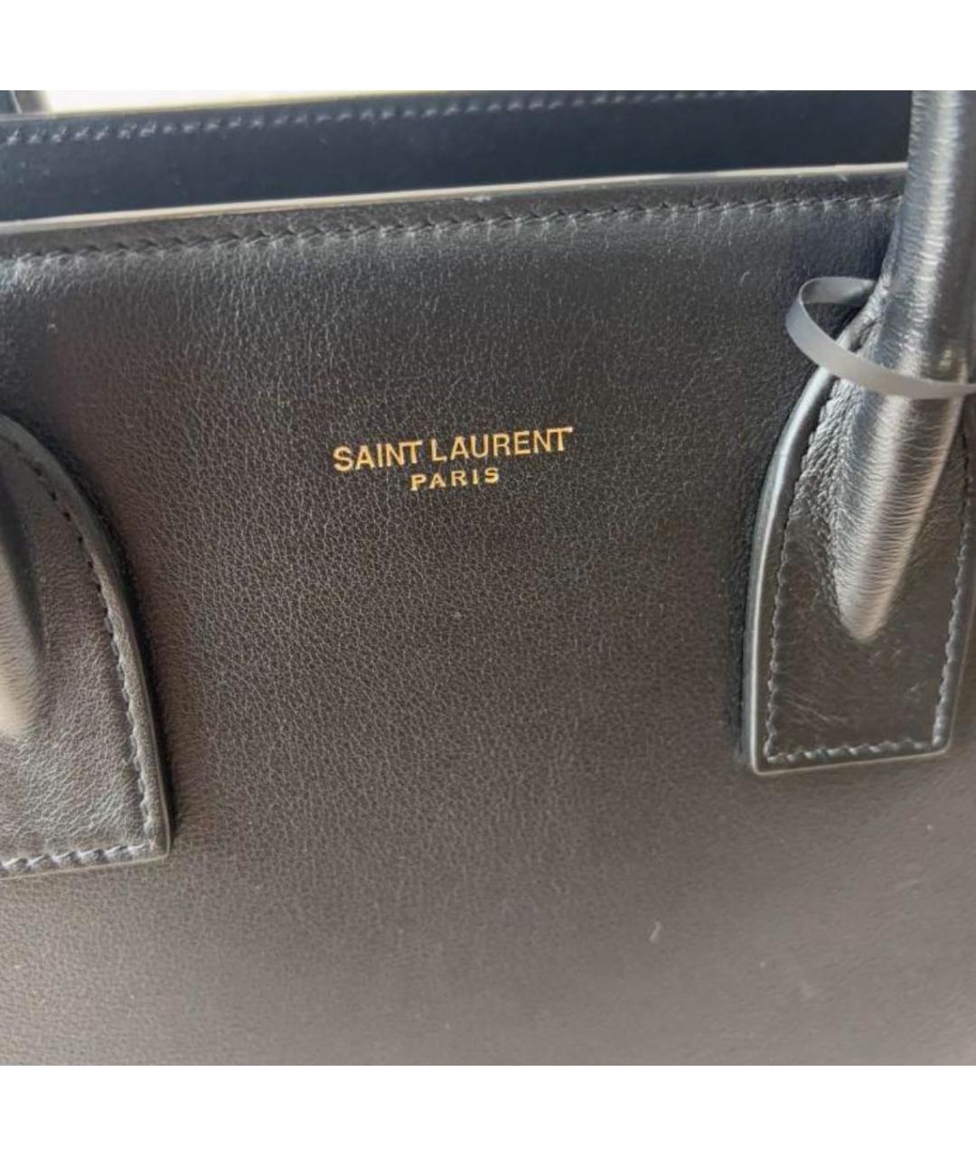 SAINT LAURENT Черная кожаная сумка через плечо, фото 5