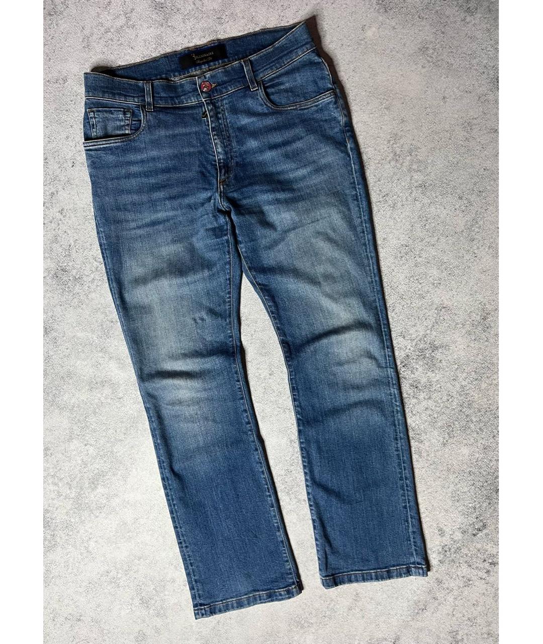 BILLIONAIRE Синие хлопко-эластановые прямые джинсы, фото 9