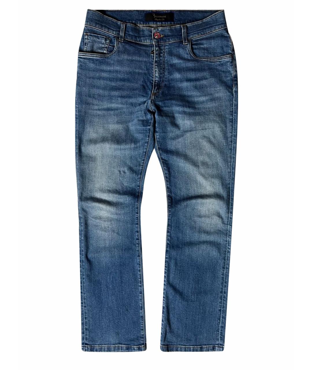 BILLIONAIRE Синие хлопко-эластановые прямые джинсы, фото 1