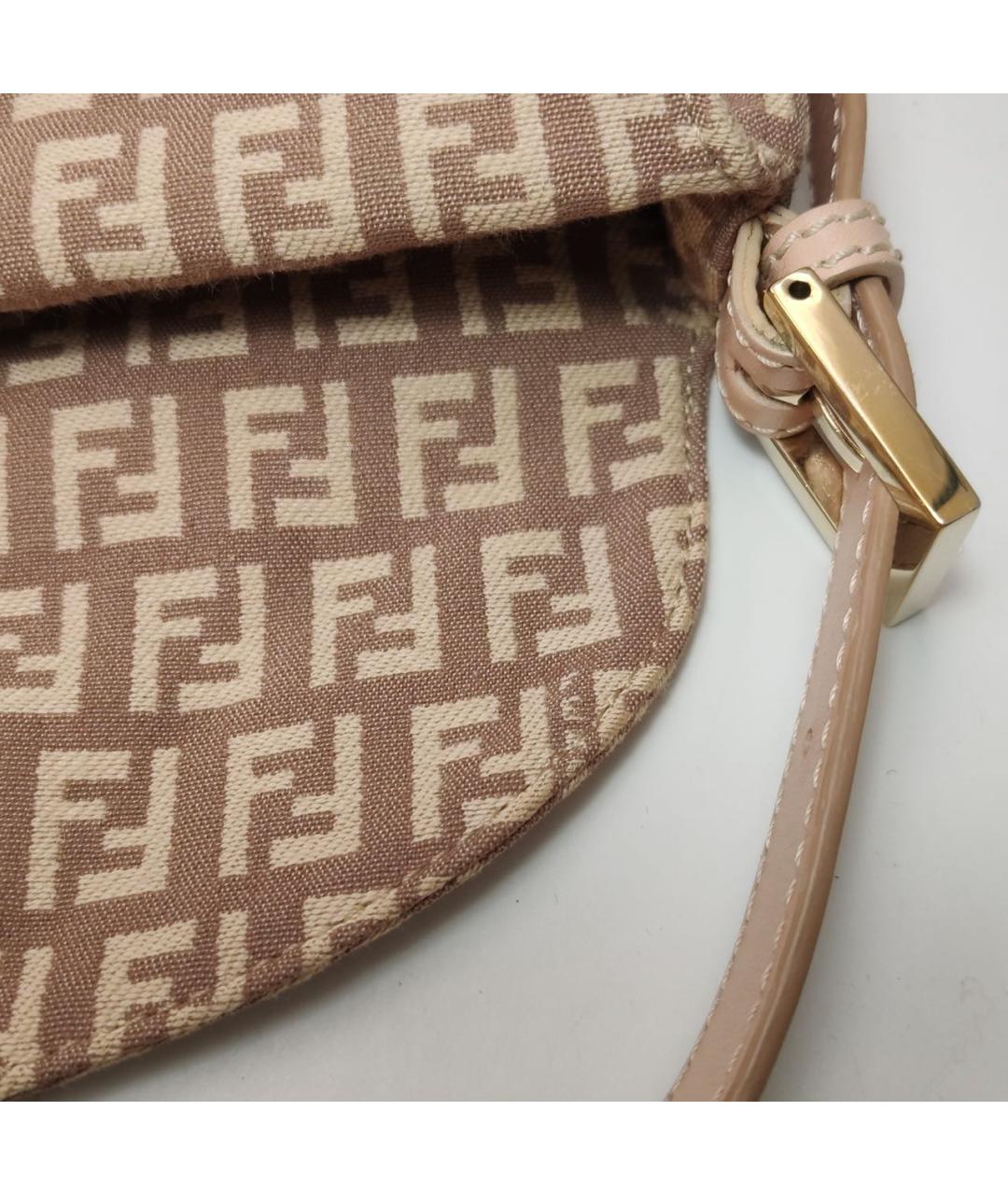 FENDI Бежевая тканевая сумка через плечо, фото 8