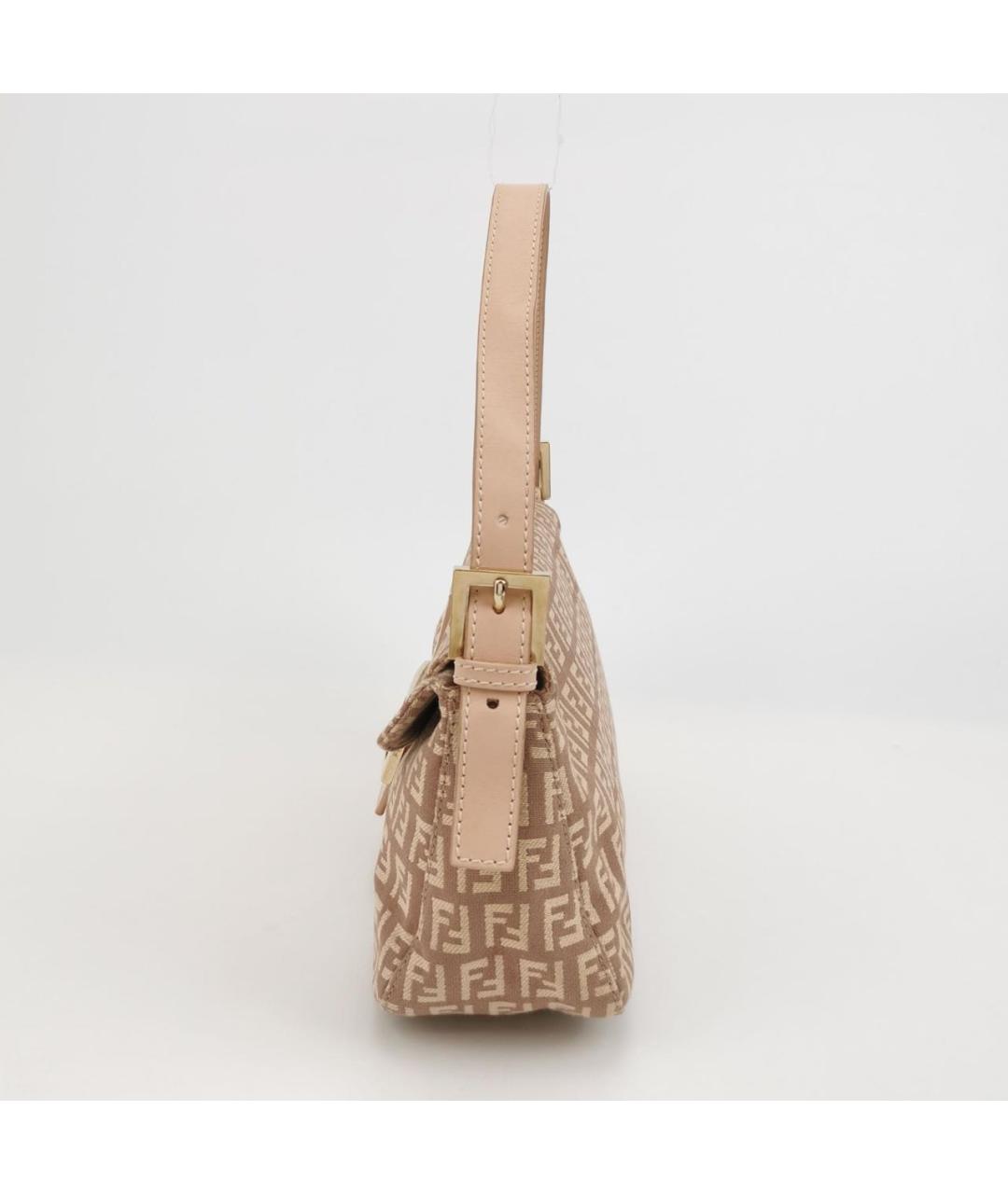 FENDI Бежевая тканевая сумка через плечо, фото 2