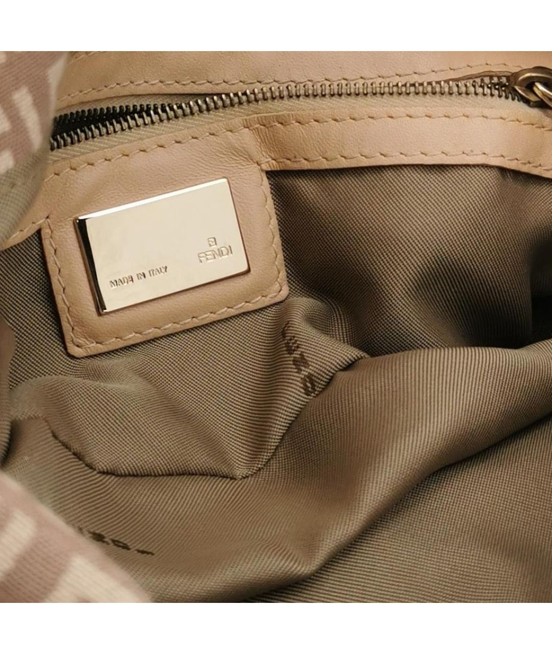 FENDI Бежевая тканевая сумка через плечо, фото 7
