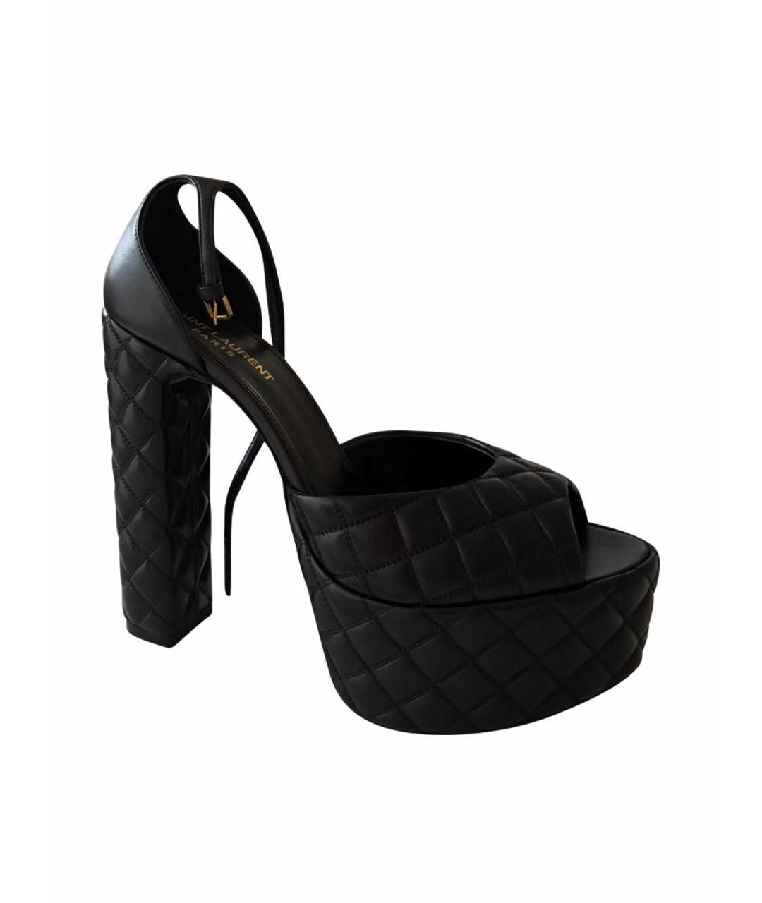 SAINT LAURENT Черные кожаные туфли, фото 1