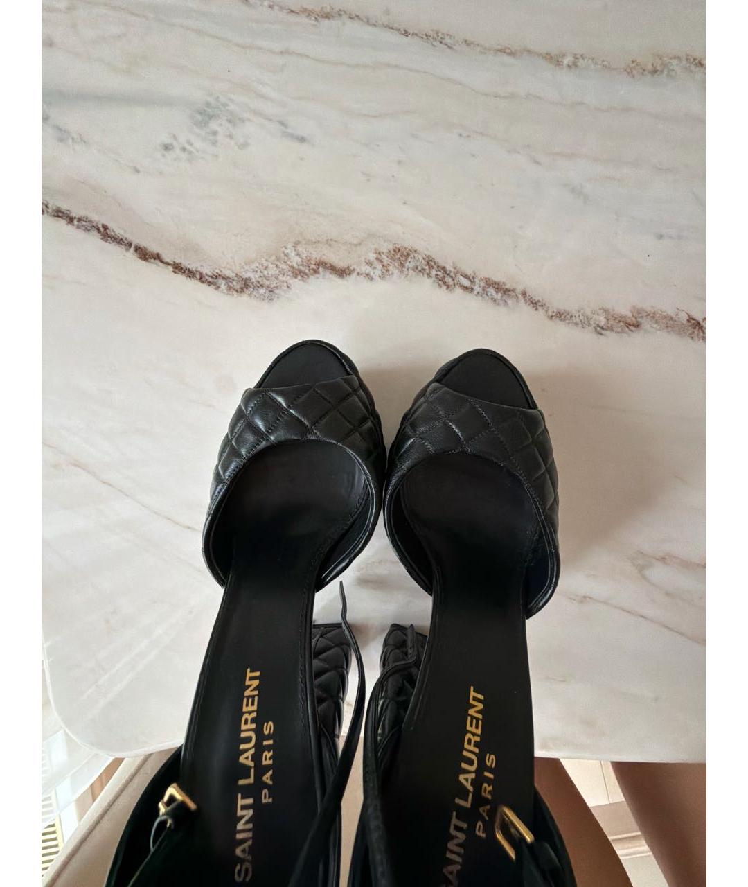 SAINT LAURENT Черные кожаные туфли, фото 3