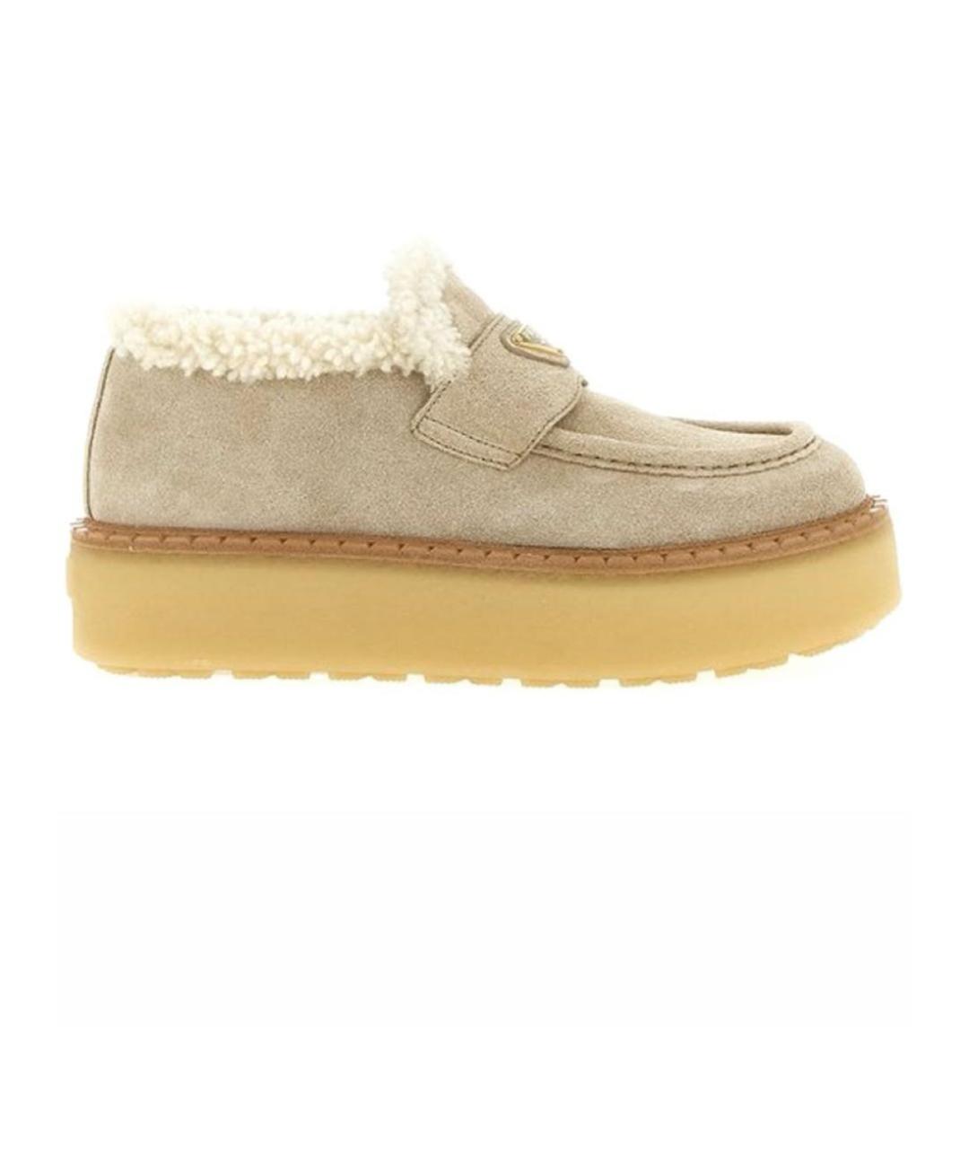 PRADA Бежевые замшевые ботинки, фото 6