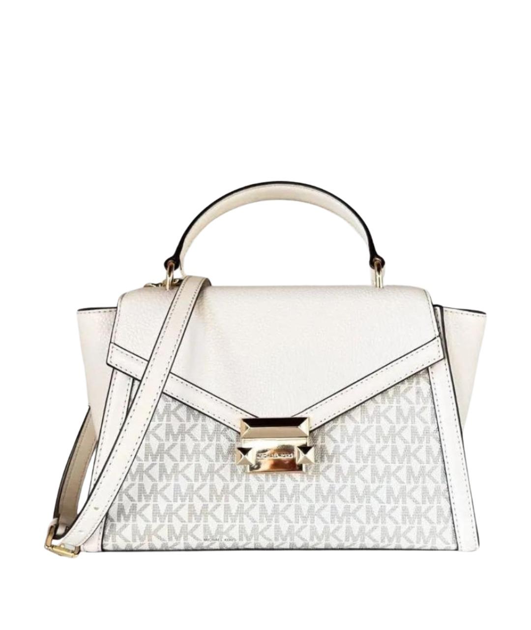 MICHAEL KORS Белая кожаная сумка с короткими ручками, фото 1