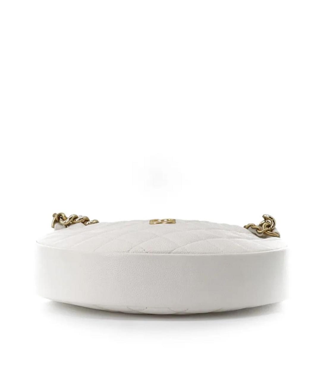 CHANEL Белая кожаная сумка с короткими ручками, фото 4