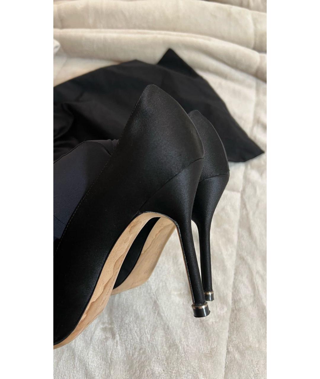 MANOLO BLAHNIK Черные текстильные туфли, фото 6