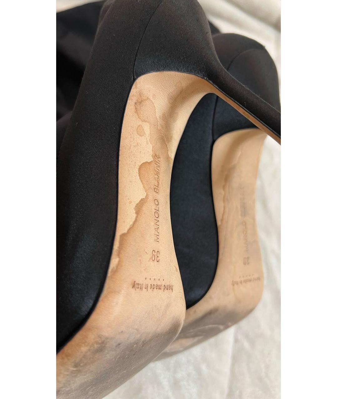 MANOLO BLAHNIK Черные текстильные туфли, фото 7