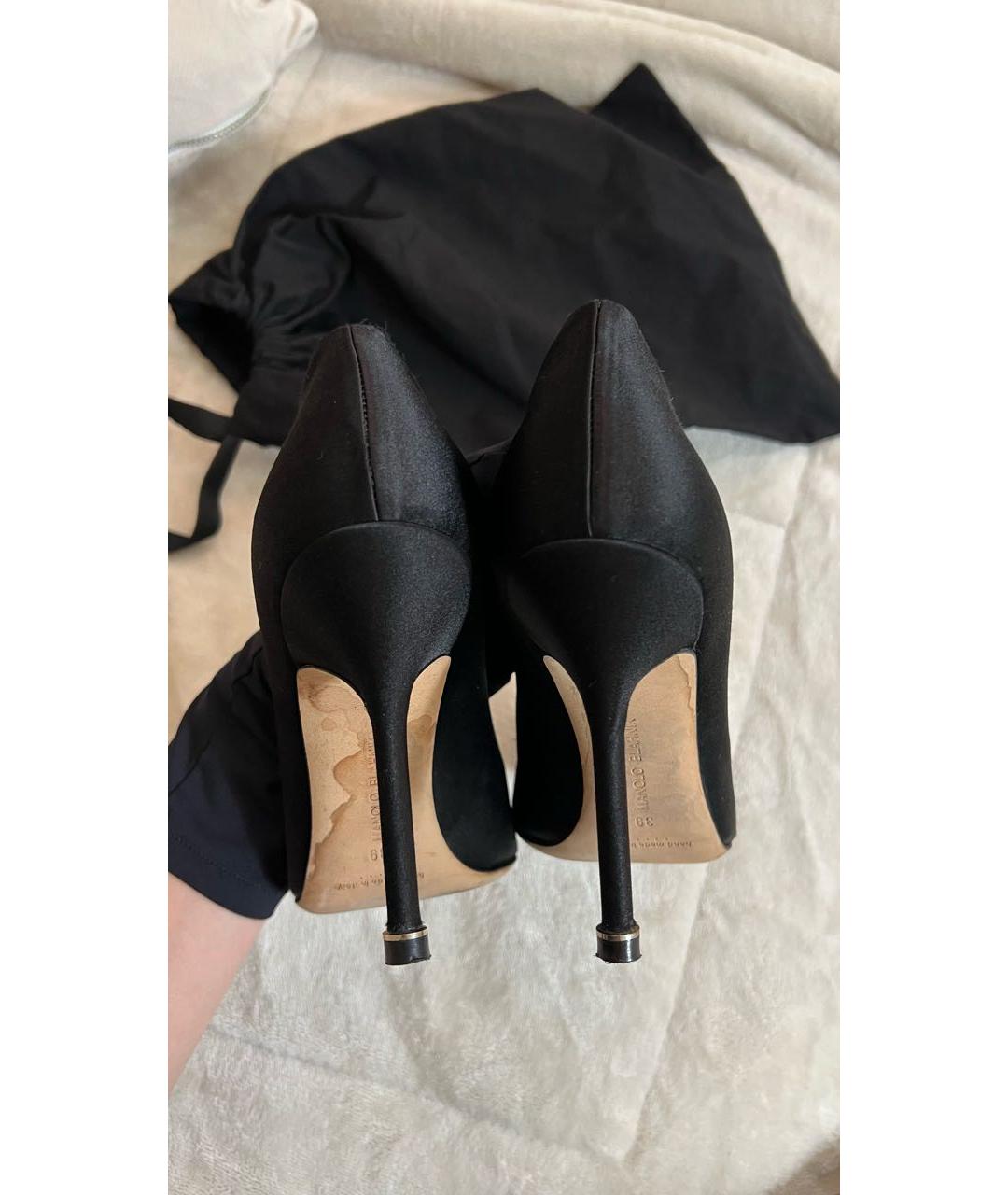 MANOLO BLAHNIK Черные текстильные туфли, фото 4