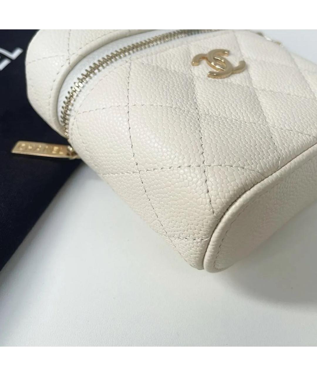 CHANEL Бежевая кожаная сумка через плечо, фото 8