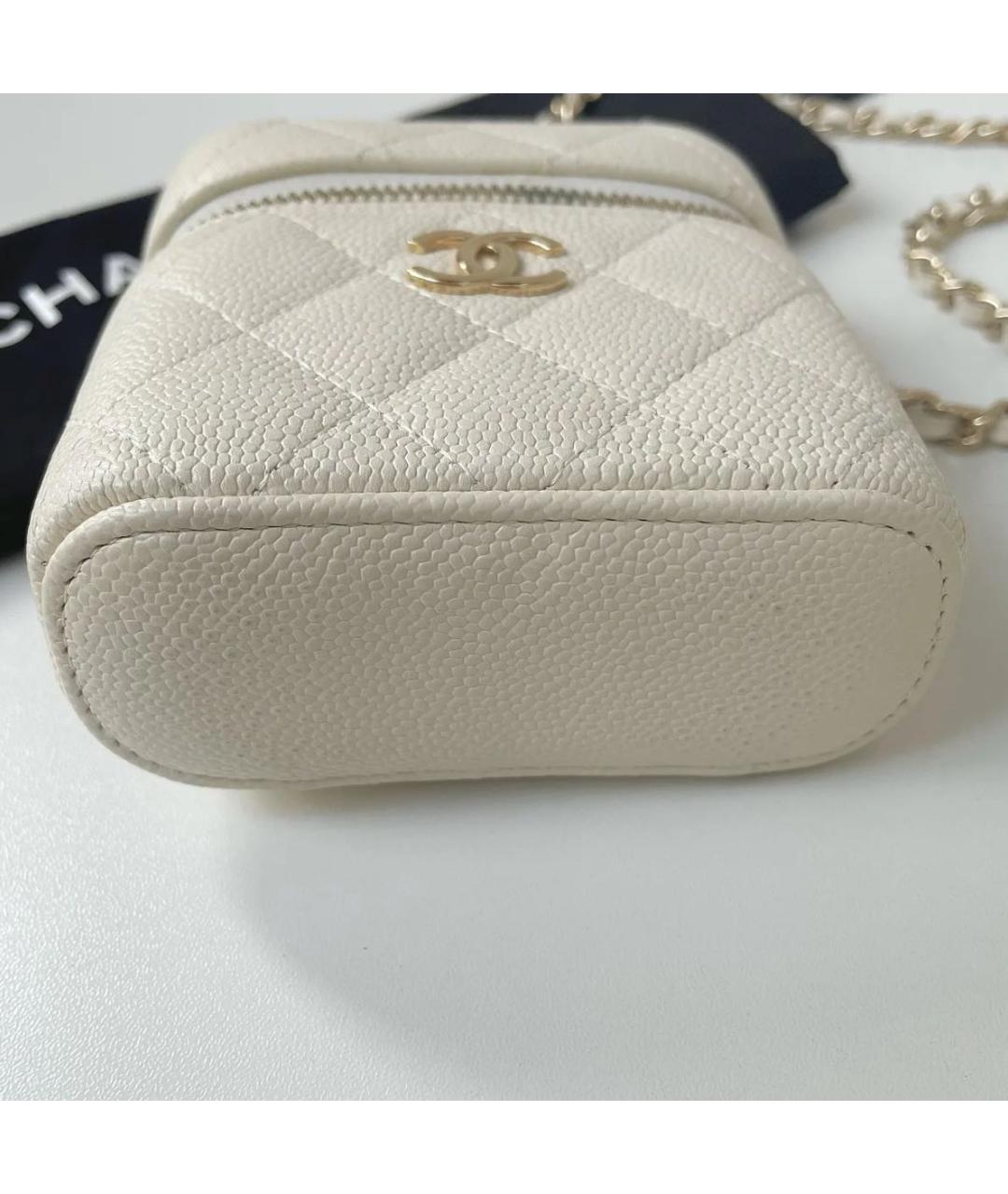 CHANEL Бежевая кожаная сумка через плечо, фото 4