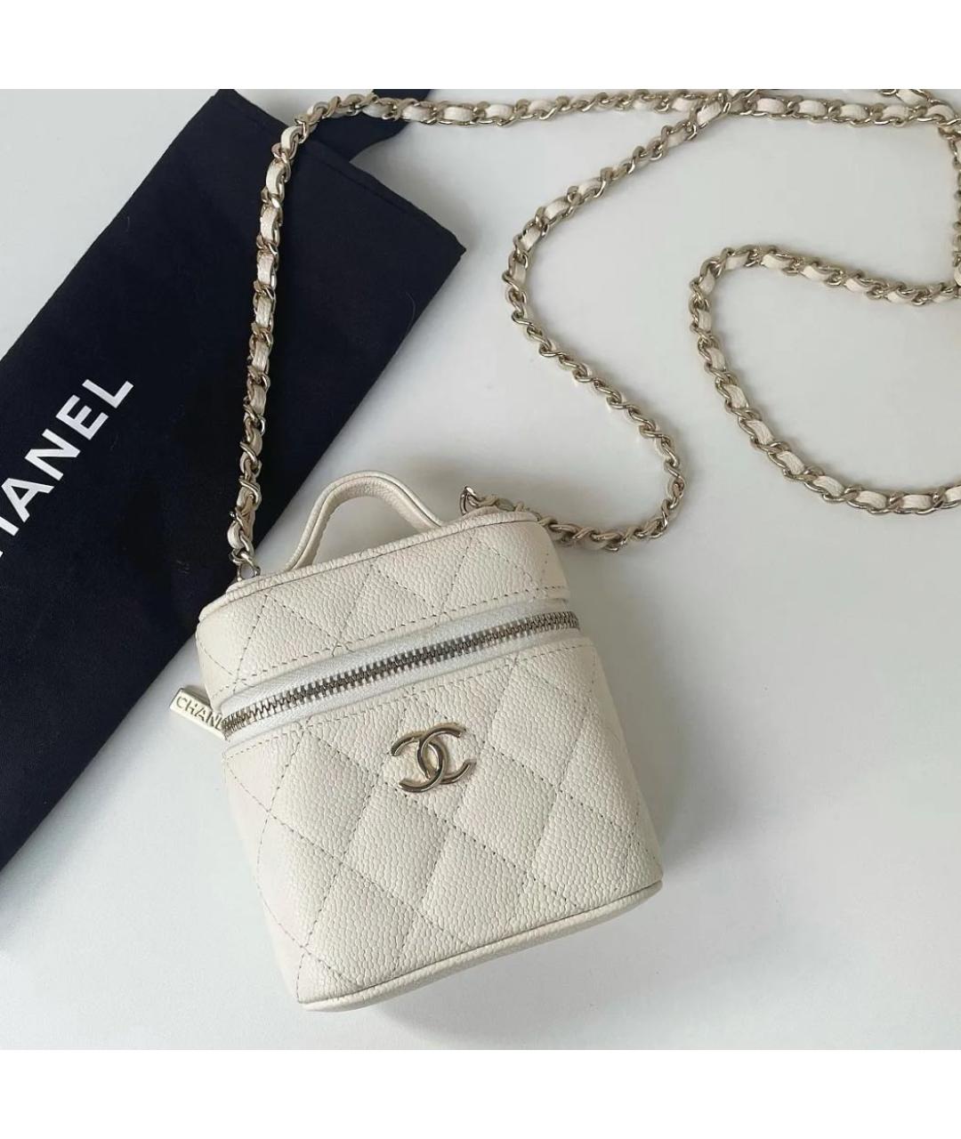 CHANEL Бежевая кожаная сумка через плечо, фото 2