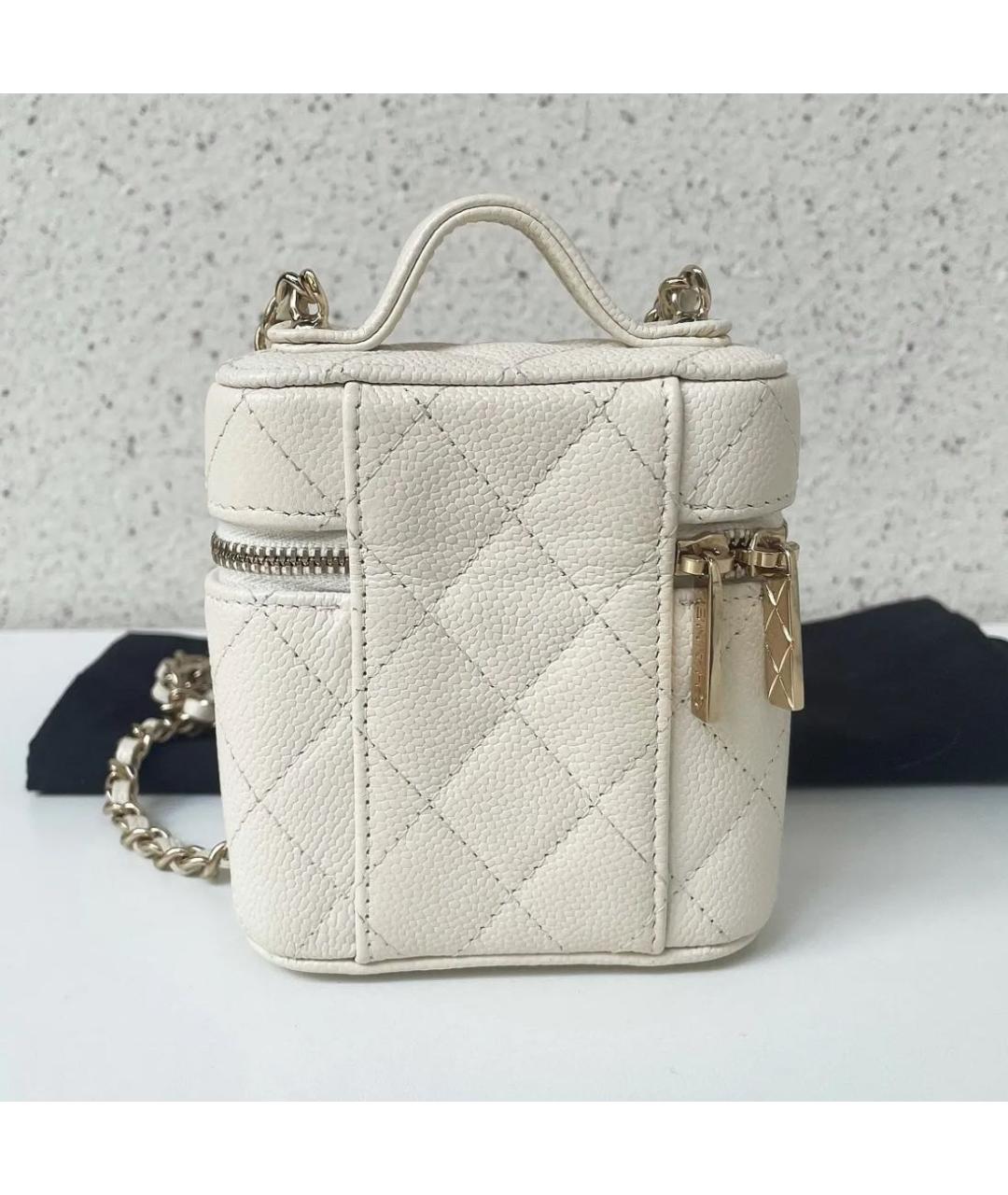 CHANEL Бежевая кожаная сумка через плечо, фото 3