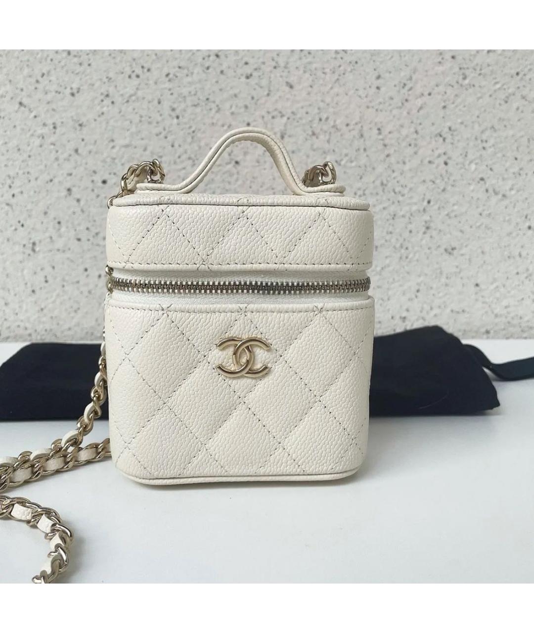 CHANEL Бежевая кожаная сумка через плечо, фото 9