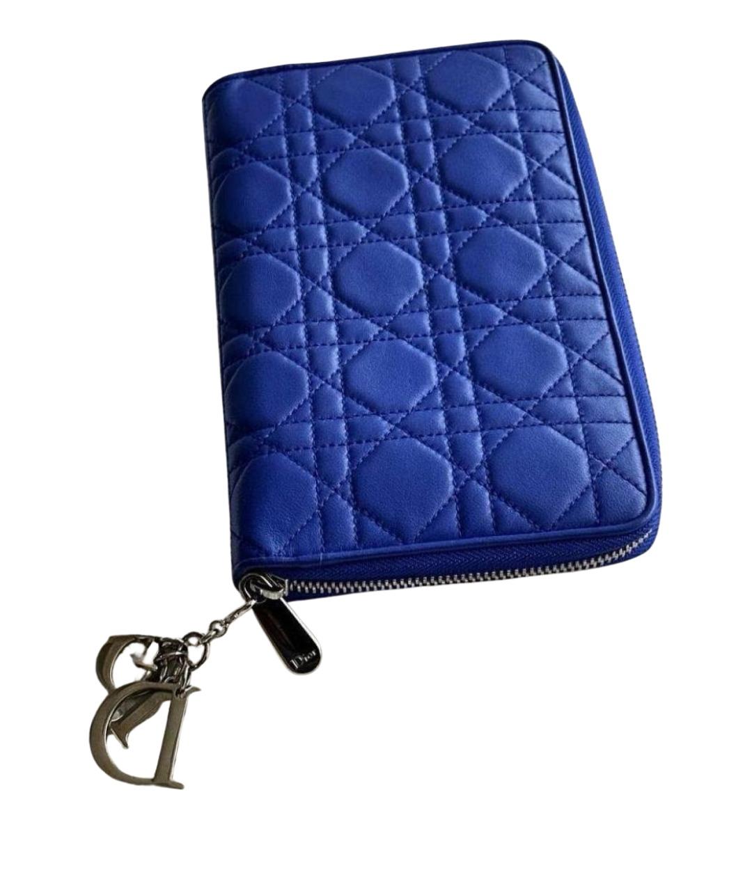 CHRISTIAN DIOR Синий кожаный кошелек, фото 1
