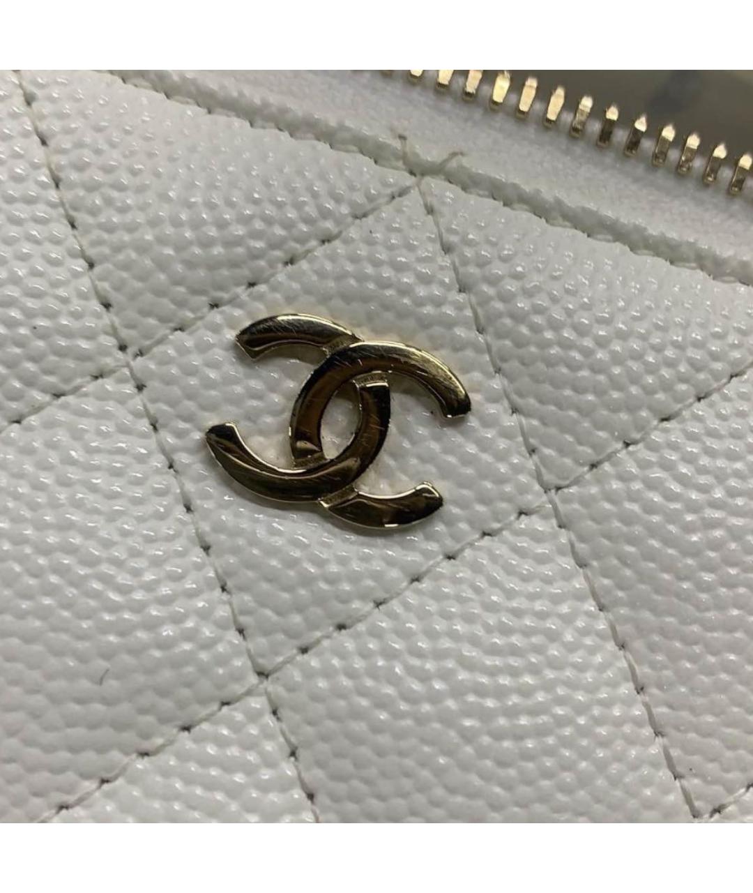CHANEL Белая кожаная сумка через плечо, фото 5