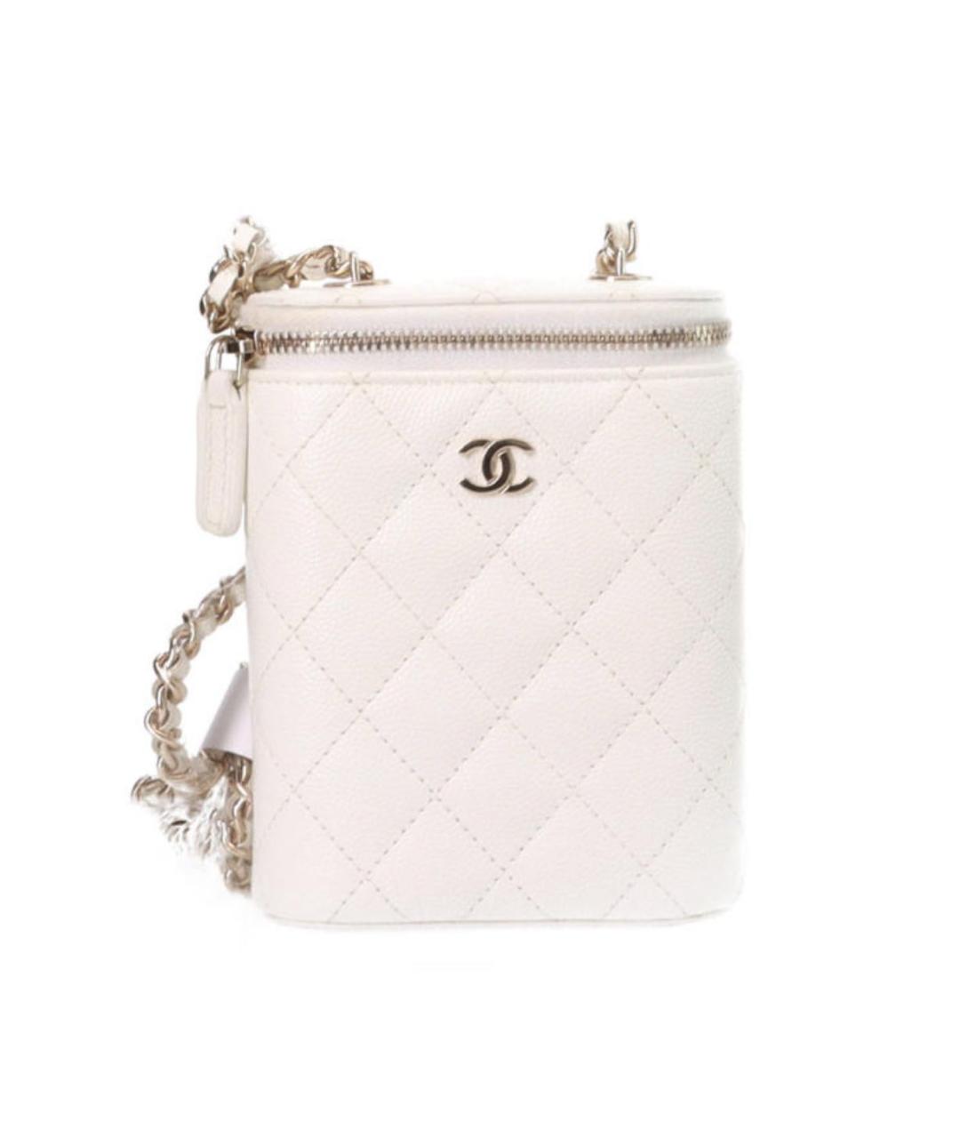 CHANEL Белая кожаная сумка через плечо, фото 7