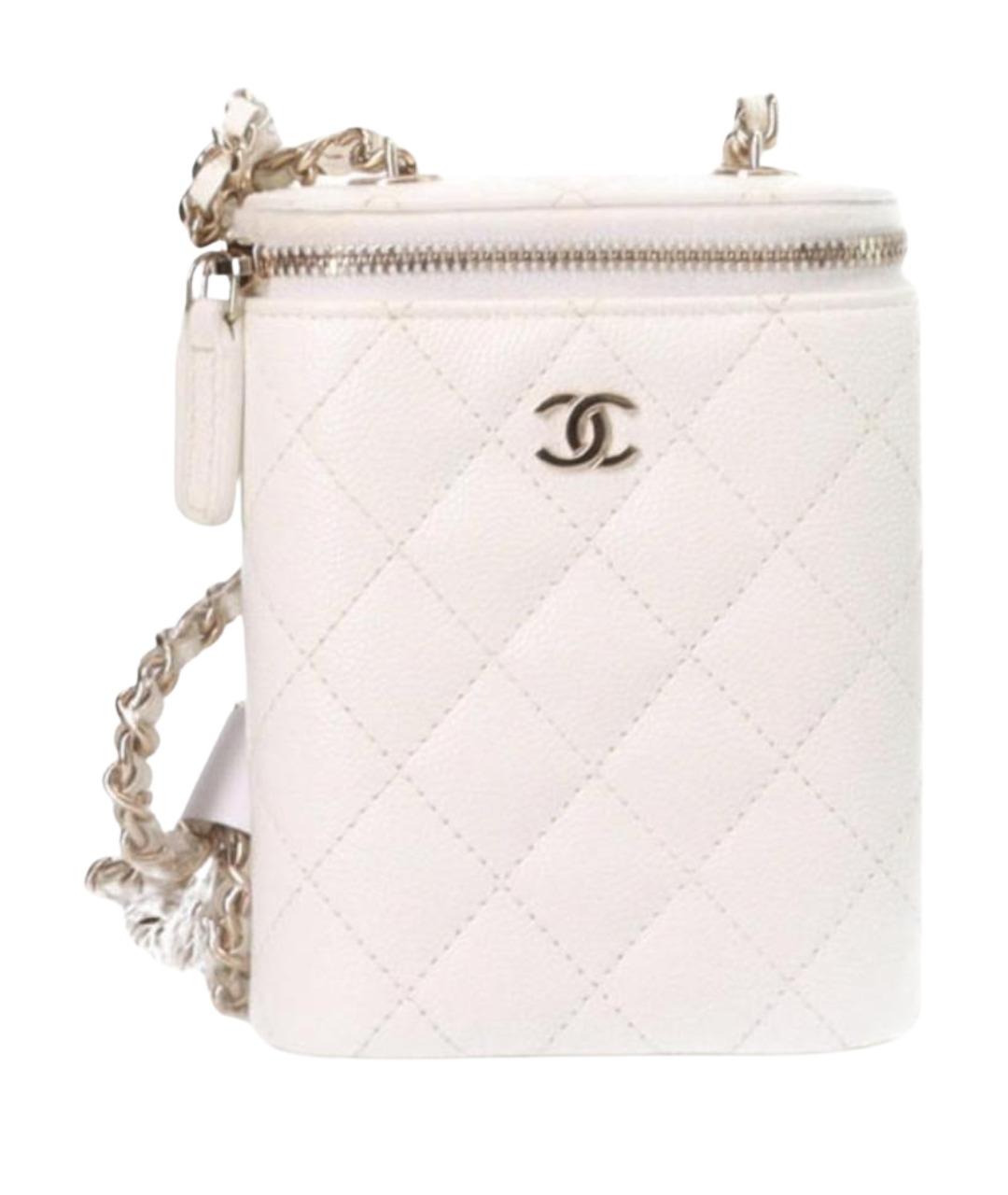 CHANEL Белая кожаная сумка через плечо, фото 1