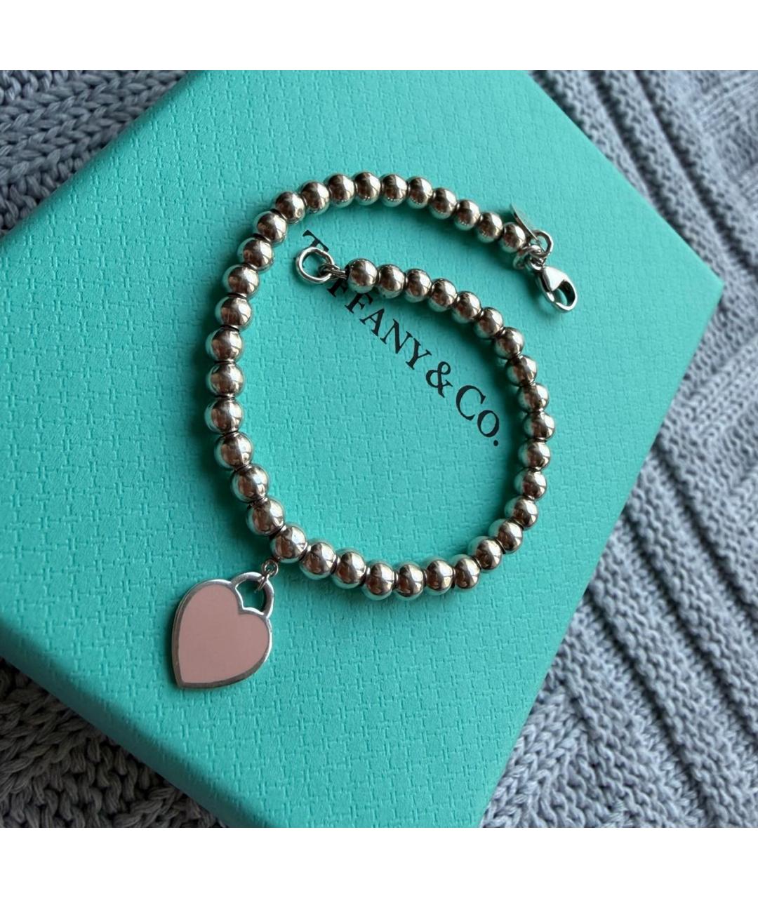 TIFFANY&CO Розовый серебряный браслет, фото 8