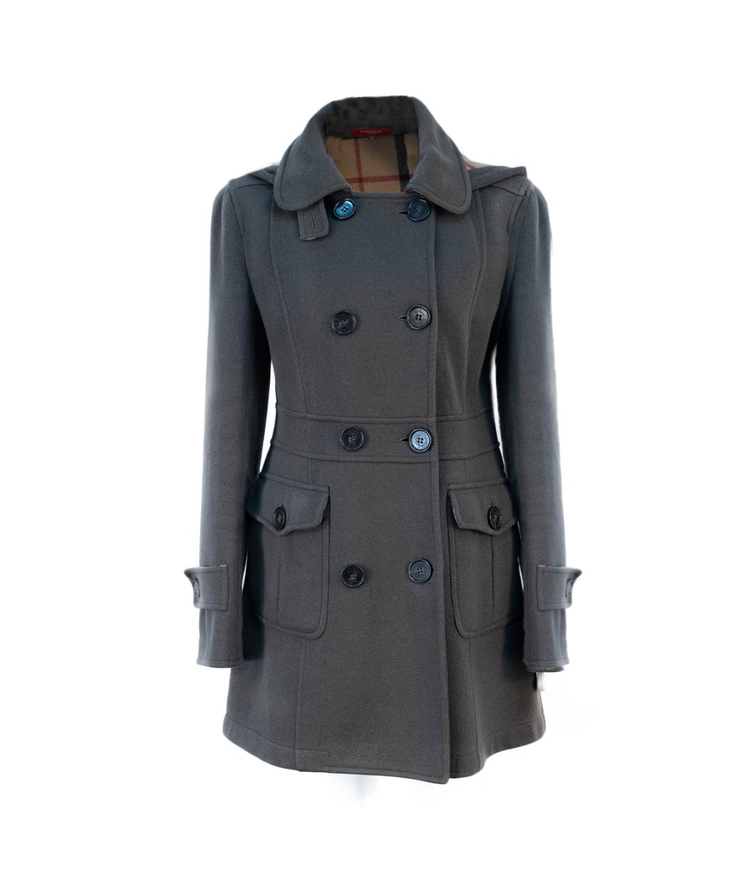 BURBERRY Хаки шерстяное пальто, фото 1