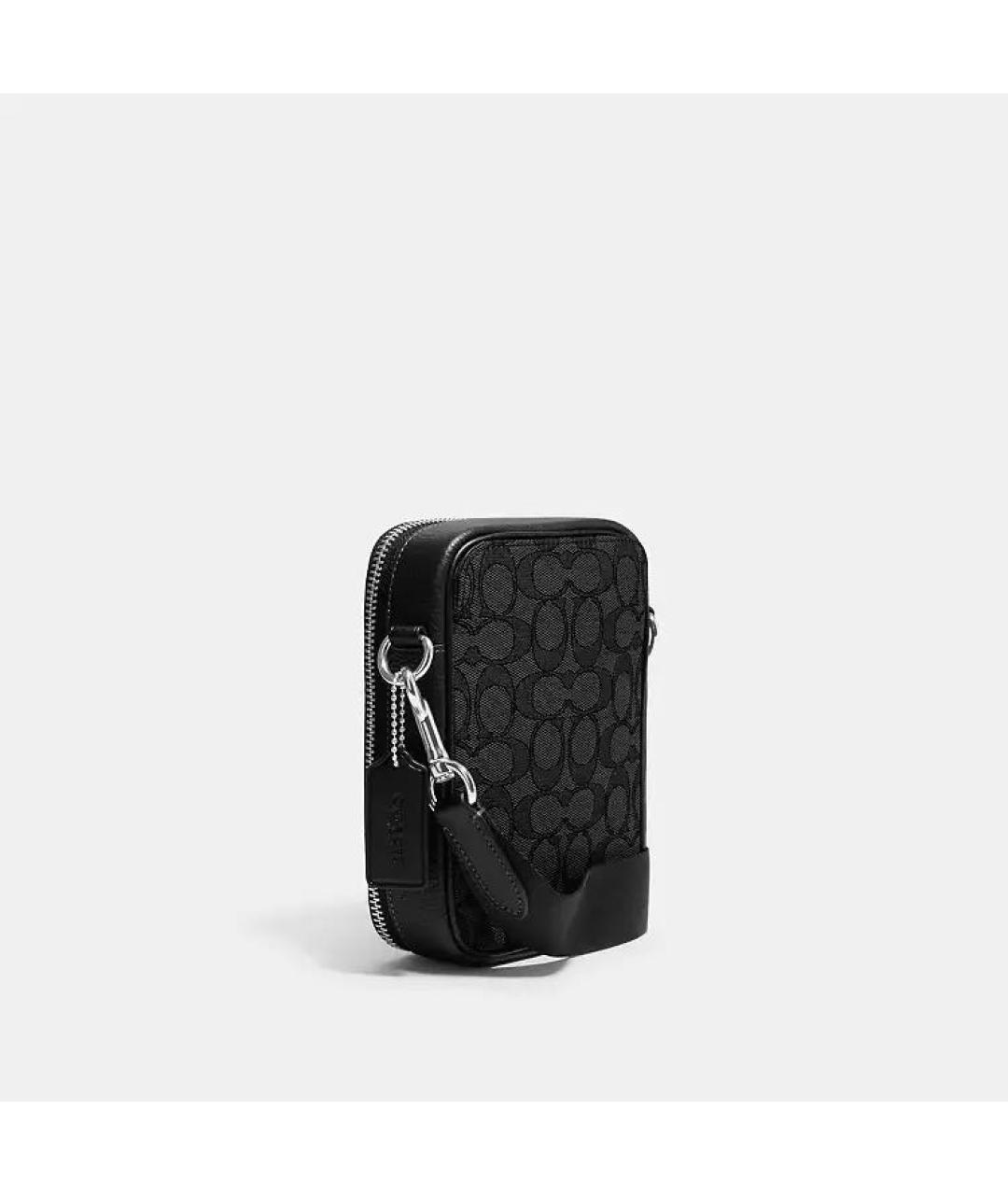 COACH Черная кожаная барсетка, фото 2