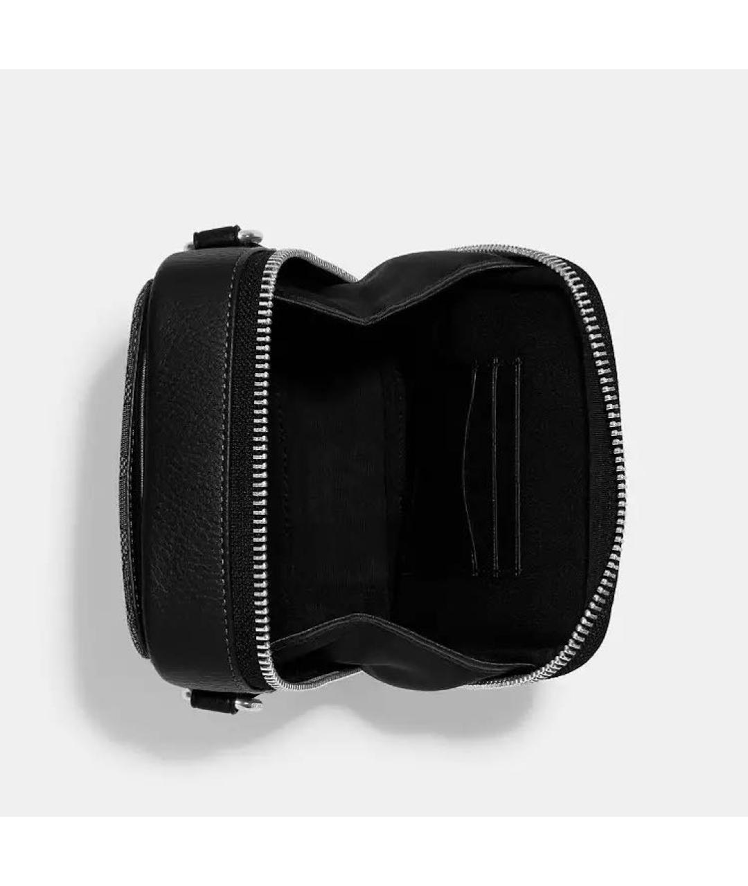 COACH Черная кожаная барсетка, фото 3