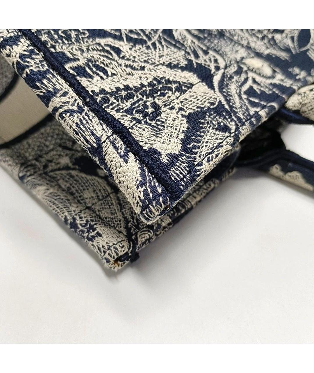 CHRISTIAN DIOR Синяя жаккардовая сумка с короткими ручками, фото 7