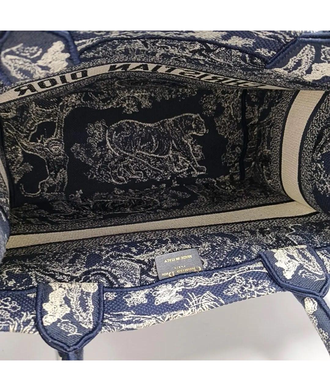 CHRISTIAN DIOR Синяя жаккардовая сумка с короткими ручками, фото 4