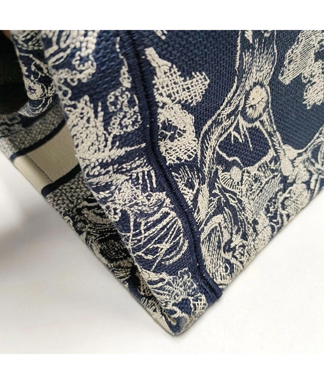 CHRISTIAN DIOR Синяя жаккардовая сумка с короткими ручками, фото 5