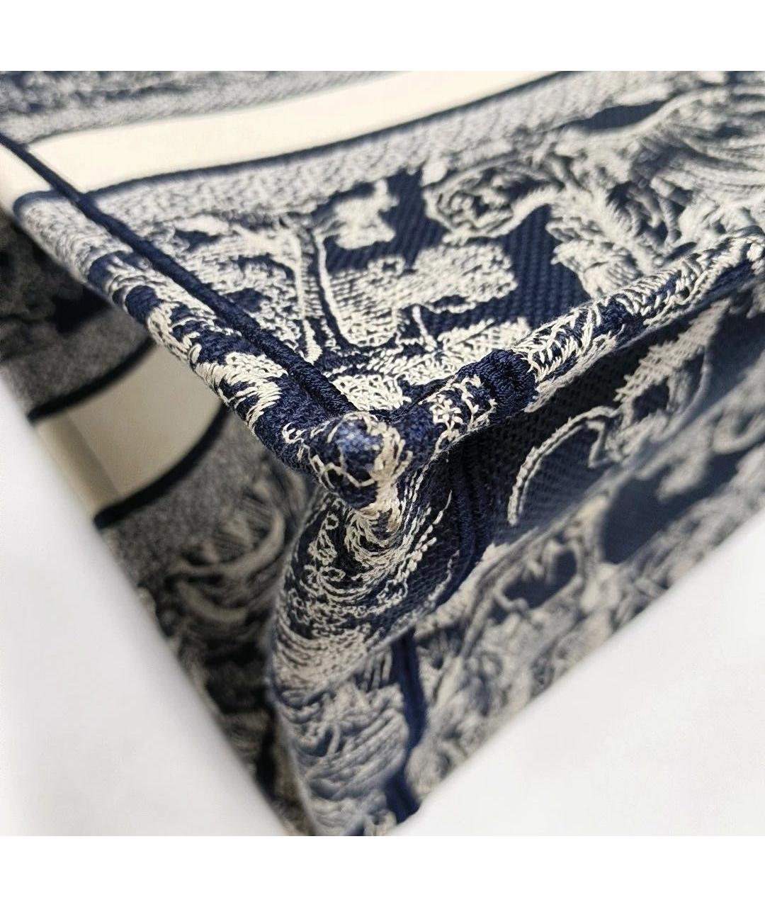 CHRISTIAN DIOR Синяя жаккардовая сумка с короткими ручками, фото 6