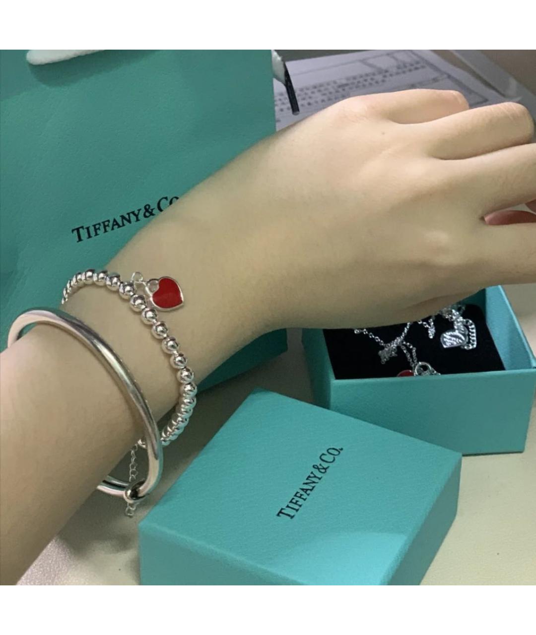 TIFFANY&CO Красный серебряный браслет, фото 3