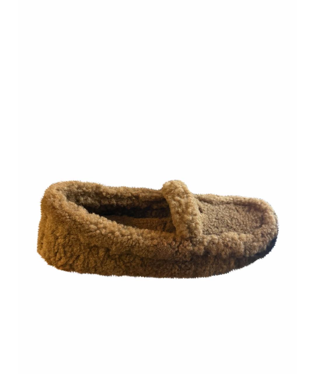 PRADA Коричневые текстильные лоферы, фото 1