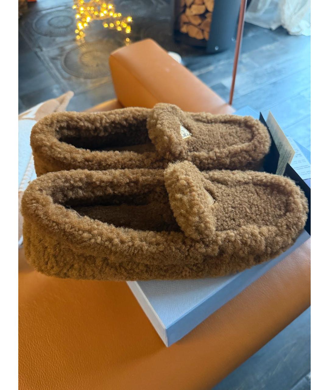 PRADA Коричневые текстильные лоферы, фото 2