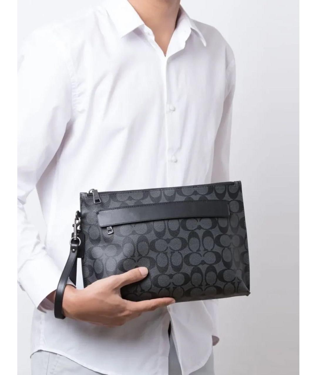 COACH Черная кожаная папка для документов, фото 4