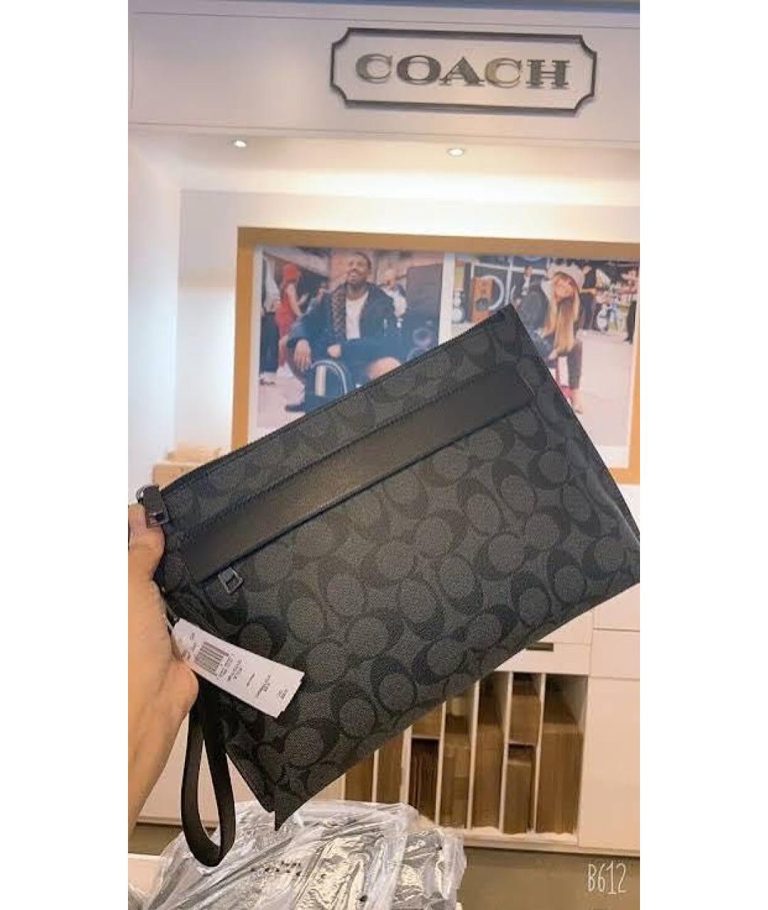 COACH Черная кожаная папка для документов, фото 3