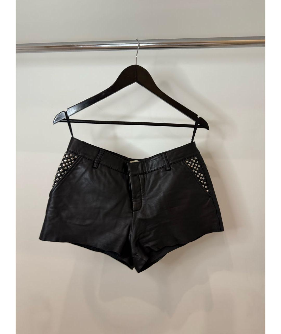 ZADIG & VOLTAIRE Черные кожаные шорты, фото 4