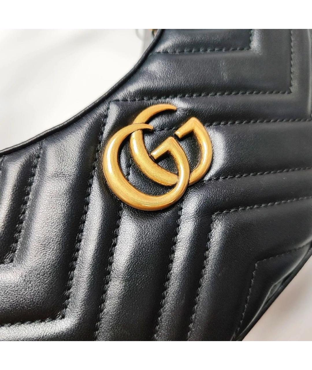 GUCCI Черная кожаная сумка через плечо, фото 7
