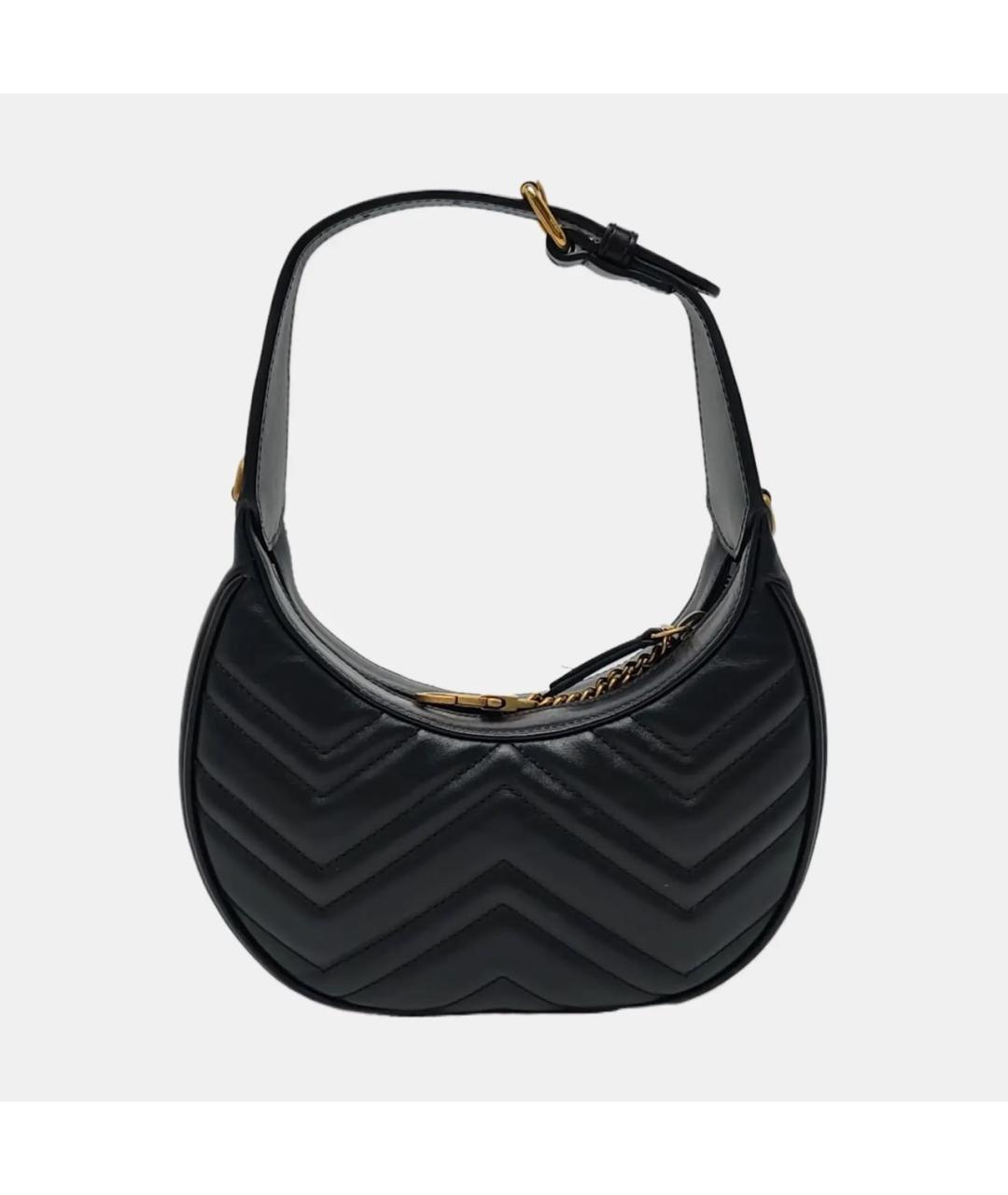 GUCCI Черная кожаная сумка через плечо, фото 4