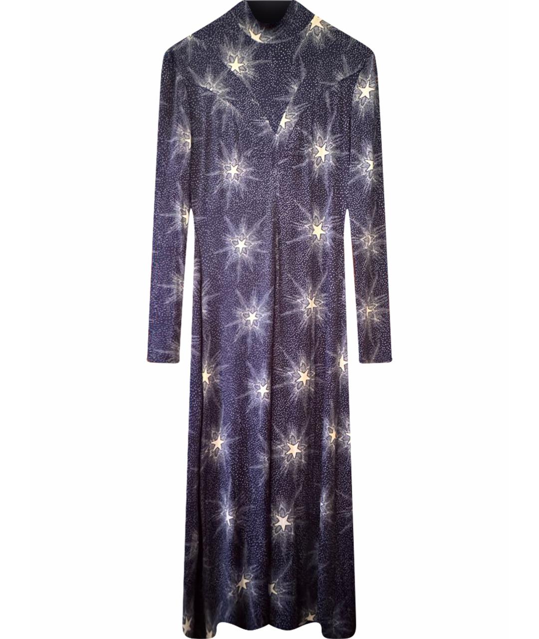 PACO RABANNE Синее вискозное коктейльное платье, фото 1