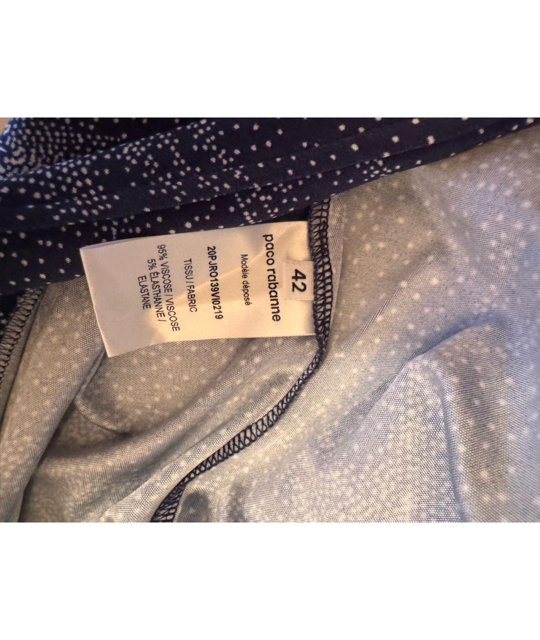 PACO RABANNE Синее вискозное коктейльное платье, фото 5